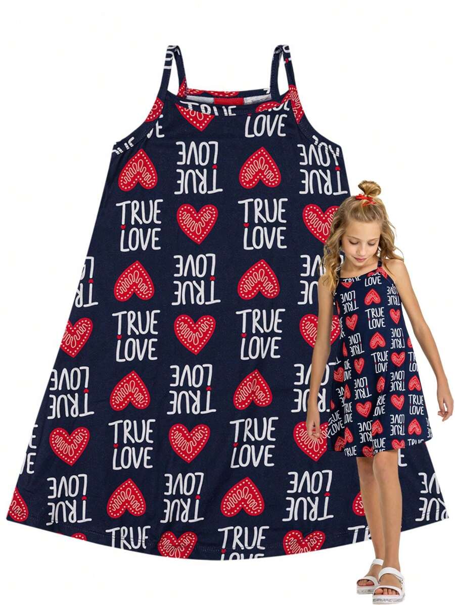 Kyly Premium Strap Youth Dress - Navy Blue - View 1