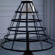 1pc Black & White Hollow 5-Steel Birdcage Fishbone Petticoat, Adjustable Costume Cosplay Underskirt For Wedding Dress