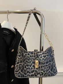 流行小香风真皮女包2024夏季腋下优雅轻奢链条单肩包 - 黑色 - 查看 11