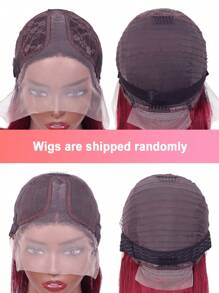 Tóc giả BOB Lace Front 1B99J dành cho phụ nữ da đen, kiểu tóc thẳng 13*4*1, màu đỏ tía, tóc thật, kiểu T-part, mật độ 180%, đường chân tóc tự nhiên đã được tỉa sẵn với tóc con. - S1B/99J - Xem 6