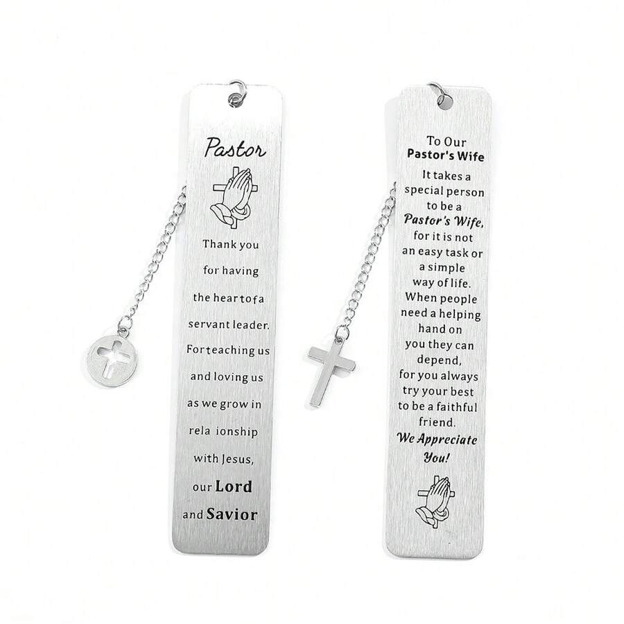 1pc Personalised God Bookmark Christian Collection, Thanksgiving Metal Bookmark Reading Marker Book Accessory Gift For Book Lovers - one-size - View 1
