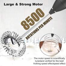 CREATEPRO Espumador de Leite Recarregável, 3 Velocidades, 500mAh, Automático, Portátil, Fabricador de Espuma de Leite Elétrico