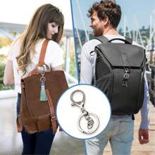 12/20/30个装龙虾爪扣钥匙扣，DIY工艺钥匙扣配件，带钥匙圈夹钩，适用于钥匙圈制作、珠宝制作，金属龙虾扣旋转触发夹，带开口钥匙圈 - 中8龍蝦扣 - 查看 6