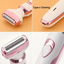 New 4-In-1 Multifunction Electric Shaver, Portable Rechargeable Electric Facial Hair Trimmer With 4 Heads, Women Electric Beauty Shaver For Face, Nose, Legs, Armpits, Grooming Tool, Great For Halloween, Christmas Gifts