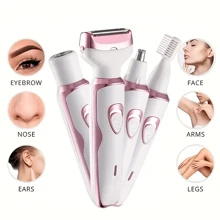 New 4-In-1 Multifunction Electric Shaver, Portable Rechargeable Electric Facial Hair Trimmer With 4 Heads, Women Electric Beauty Shaver For Face, Nose, Legs, Armpits, Grooming Tool, Great For Halloween, Christmas Gifts