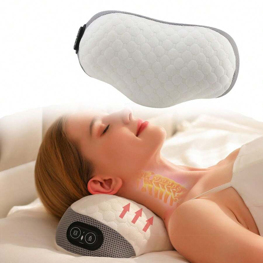 Massager Pillow, Home Neck Massager With Heat, 3D Deep Tissue Kneading Massage Pillow, Neck Massager, Naturally Relieve Neck Pain In Minutes - trắng - Xem 1