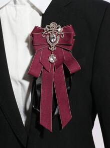 1 pièce Broche vintage avec nœud, ornée de strass brillants et d'une croix, pour femmes. Broche multifonctions pour foulard, convient pour l'école, les fêtes, les représentations sur scène, l'accueil - A - Voir 4