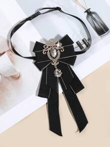 1 pièce Broche vintage avec nœud, ornée de strass brillants et d'une croix, pour femmes. Broche multifonctions pour foulard, convient pour l'école, les fêtes, les représentations sur scène, l'accueil - A - Voir 7