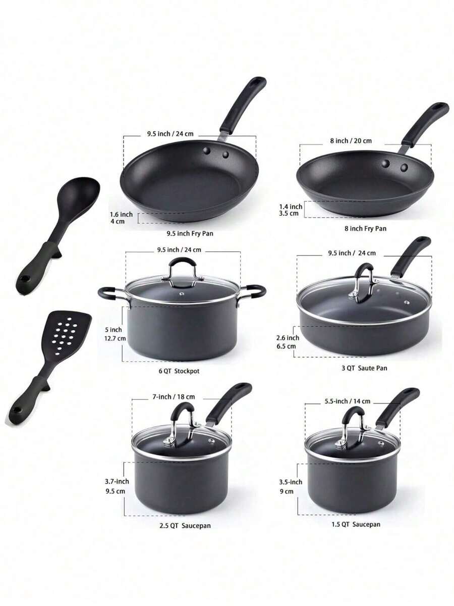 Pots And Pans Set Nonstick Professional Hard Anodized Cookware Sets 12
