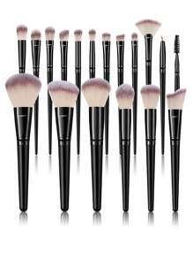 37/18/8件套化妆刷和化妆海绵工具套装组合。包含：18支化妆刷、3个化妆海绵、3个三角粉扑、3个指套粉扑、3个迷你化妆海绵、3个圆形散粉盒、1个SPA蝴蝶结发箍、2个腕带套装、1个睫毛夹。 - 黑色 - 查看 12