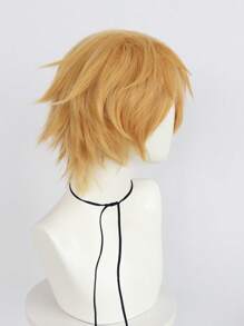 短层尖刺蓬松直发 10 英寸黑绿金发灰橙白色动漫角色扮演假发带刘海适合帅酷男士男孩成人或儿童卡通人物头发万圣节角色扮演派对假发自然外观耐热合成头发带刘海假发适合日常学校服装穿着经典时尚假发适合节日感恩节生日礼物适合圣诞节装饰和 1 个假发帽 - 需要自己造型 - 黃色 - 查看 6