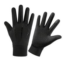 1 par de guantes térmicos de invierno para hombres y mujeres, guantes a prueba de viento y antideslizantes, guantes para pantalla táctil cálidos para exteriores, correr, ciclismo, conducir, adecuados para ciclismo, montar motocicleta y esquiar, calentadores de manos de invierno