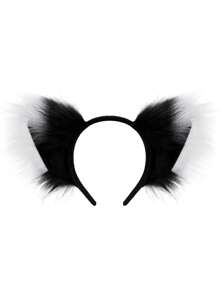 3 件/套手工制作可爱狐狸耳朵、浣熊耳朵毛绒毛茸发带、圣诞条纹猫头带角色扮演、派对舞台头带套装， - A - 查看 4