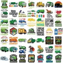 50张卡通垃圾车涂鸦贴纸，适用于装饰滑板、电脑、水杯、头盔、书桌、手机壳等DIY创意贴纸拼贴 - 彩色 - 查看 6