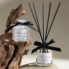 1 Set Diffusore di canne da 50ml/1,69 once, bottiglia diffusore in vetro trasparente e rotonda, set aromaterapia alla gardenia, per la decorazione della casa, camera da letto, ripiano del bagno, deodorante profumato