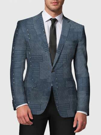 CLOUDSTYLE Herren lässiger Farbblock Karo Blazer Jacke mit Revers, geeignet für Frühling und Herbst