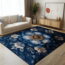 1 件 3D 复古花卉地毯，创意欧美植物元素矩形柔软防滑地毯，适用于户外、入口、客厅、卧室、洗衣房、浴室、游戏室、可机洗装饰垫，适合四季、家居装饰