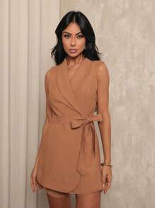 Vest Marrant Jumpsuit - 棕色 - 查看 4