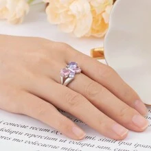 1pc Birthstone 925 Silver Rings, Butterfly Design,Thanksgiving Gifts, Christmas Gifts, Birthstone Rings For Mom, Simple And Delicate Birthstone Rings, Personalized Gifts For Her, Birthday Gifts