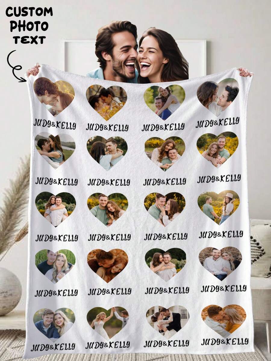 1 chiếc chăn ảnh tùy chỉnh, chăn vui nhộn tùy chỉnh khuôn mặt/văn bản của bạn, chăn ảnh/văn bản bạn thân, chăn mềm, quà tặng gia đình, quà cưới, quà sinh nhật, quà tặng bạn bè, chăn bạn thân, thích hợp cho ghế sofa và giường, chăn phủ thoải mái cho mọi mùa - phong cách 1 - Xem 1