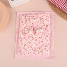 1 Set 1:12 Dollhouse Miniature OB11 Bedroom Scene, Handmade Bedding Including Bedsheet, Quilt And Pillow