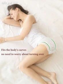 10 piezas/paquete, Toallas sanitarias nocturnas, Talla grande, Ropa interior para el período, Bragas absorbentes, Toallas sanitarias con estilo de ropa interior, Para uso nocturno - Blanco - Ver 5