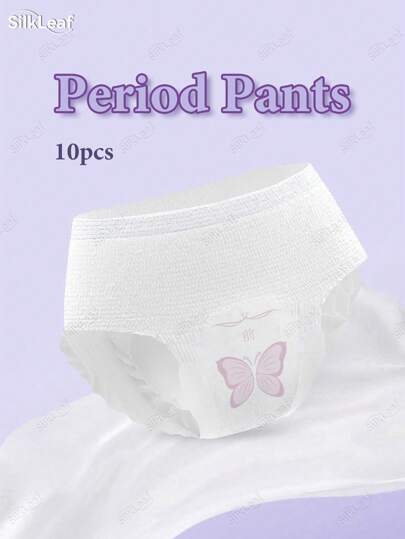 10pcs/Pack, Overnight Sanitary Napkins, Large Size, Period Underwear, Absorbent Panties, Underwear-Style Sanitary Pads, For Overnight Use