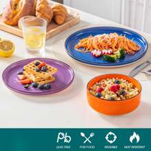 vancasso 18 Pcs Stoneware Dinnerware Set, Mix Colour Set, Bright Color, Dinner Plates, Dessert Plates And Bowl For 6 Person - Multicolor - View 6