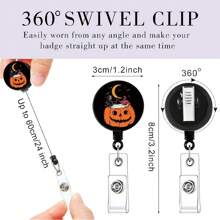 1pc Have You Deserve Retractable Badge Reel With Clip, Quà tặng giữ huy hiệu thẻ ID hình bộ xương vui nhộn cho y tá, bác sĩ, nhân viên văn phòng, nhân viên xã hội, đồng nghiệp - màu đen - Xem 2