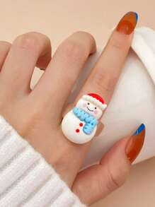 1 Nhẫn xếp chồng hoạt hình dễ thương theo chủ đề Giáng sinh có hình tuần lộc ông già Noel bằng nhựa thích hợp cho các dịp hàng ngày và tiệc tùng - Bộ sưu tập quà tặng ngày lễ - Nhiều màu - Xem 7