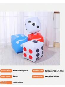 1pc PVC盒子拼图KTV酒吧年会减压积分活动游戏道具充气骰子 - 彩色 - 查看 9