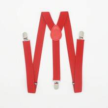 1 chiếc Đai quần thun co giãn có thể điều chỉnh 3 kẹp màu đỏ trơn dành cho cả nam và nữ, Phụ kiện dây đeo vai quần âu hàng ngày, Thích hợp cho ngày lễ tình nhân, Trang trí phù rể trong đám cưới - Đỏ - Xem 10