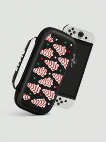 กระเป๋าใส่สายชาร์จและลายต้นคริสต์มาสและดวงดาว 1 ชิ้น/เคสป้องกันคอนโซล Switch เข้ากันได้กับ Nintendo Switch OLED/Switch NS รุ่นแบตเตอรี่ยาวนานขึ้น ขาตั้งในตัว ใส่การ์ดเกมได้สูงสุด 10 ใบ อุปกรณ์ควบคุมเกมพกพา ทนต่อแรงกระแทกและการกดทับ - มัลติคัลเลอร์ - ดู 14