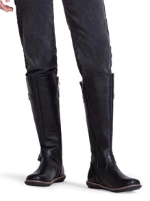 Women's 9656 Knee-High Boots Fashion Riding Boots With Buckle - 黑色 - 查看 7