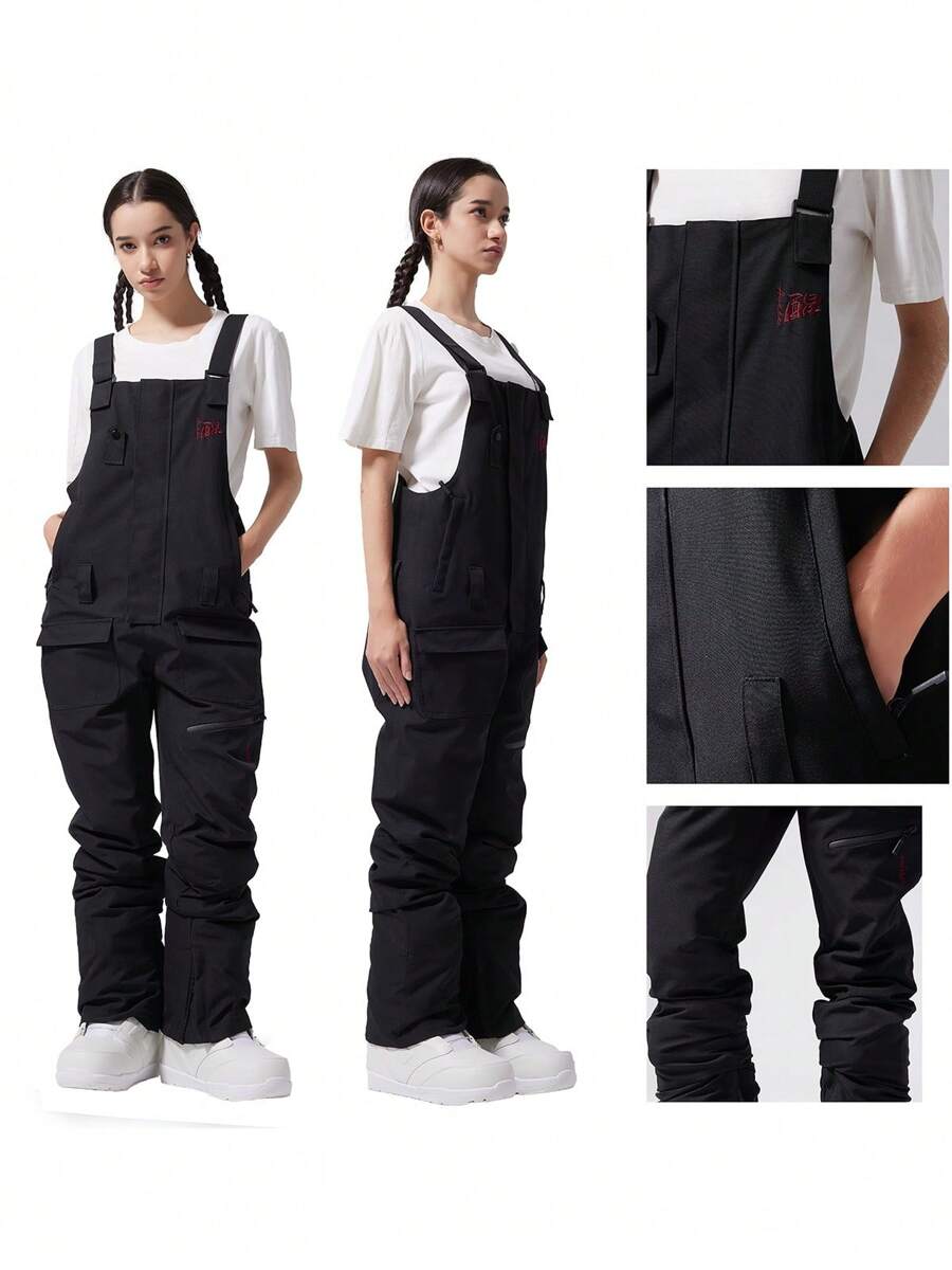 Joitial Snow 女士 Ancora 滑雪背带裤 滑雪裤 滑雪服 滑雪装备 - 黑色 - 查看 1