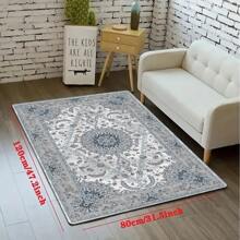 1 pieza Alfombra de área estilo bohemio roja, adecuada para decoración de dormitorio y sala de estar, uso en interiores, alfombras y tapetes decorativos para el hogar, baño, decoración exterior, felpudo de entrada, decoración de otoño, accesorios de baño, decoración de regreso a la escuela - Gris - Ver 16