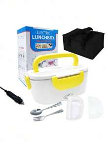 Electric Lunch Box Food Warmer - Herrfilk Portable Food Heater For Car & Home - Leak Proof, Lunch Heating Microwave For Truckers With Removable Stainless Steel Container 1.5 L, 110V/12V[Upgraded]