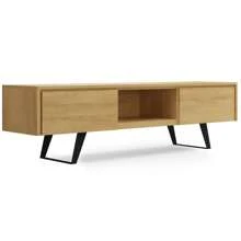 Simpli Home Lowry 72 Inch Oak TV Media Stand Solid Acacia Wood Industrial Storage Cabinet - 彩色 - 查看 1