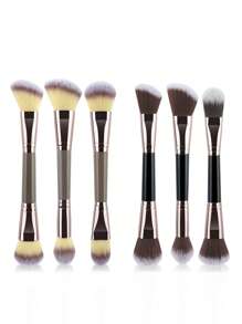 3支双头多功能化妆刷套装，金色箔片设计，木柄，包含高光、腮红、修容、散粉、遮瑕等多种化妆刷。化妆刷套装，化妆刷套装，化妆刷套装，全套化妆刷，化妆刷套装，全套化妆套装，化妆刷套装，化妆刷套装，化妆礼盒套装 - 彩色 - 查看 8