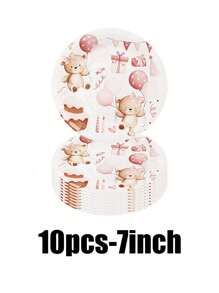 68 Piece Set,Made Of Materials, Including Disposable Paper Plates, Pink Blue Goodnight Bear Themed Paper Plates, 7-Inch Paper Plates, 9-Inch Cardboard, Disposable Party Plates, Materials, Paper Plates, Party Accessories, Party Decorations, Dessert Plates, Used For Parties, Gatherings, Barbecues, Picnics, Camping, Mother Gifts, Birthday Themed Parties And Cutlery Sets, Plates, Tissues, Paper Cups, Home Decor, Holiday Supplies, Children's Gifts, Disposable Paper Plates