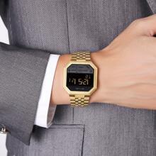 Men Digital Watch Skmei 2350 Stainless Steel Strap 30 Meters Waterproof Luxury Gold Wristwatch - Một cỡ - Xem 7