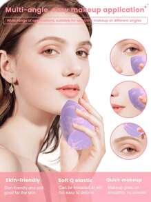 6个化妆海绵，适用于膏状和粉状遮瑕膏、散粉和其他化妆品。 - 彩色 - 查看 5