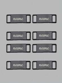 Customized Text Metal Shoe Lace Tag Decorative Shoe Buckle, Suitable For Outdoor Shoes, Canvas Shoes, Metal Shoe Buckle, Perfect For Daily Wear And Gift - Black - View 4