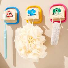 1pc 牙刷架漱口杯架壁挂式免打孔洗漱用品牙刷架浴室牙具罐架 - 彩色 - 查看 1