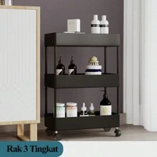 Multifunctional Storage Cart For Bathroom And Kitchen - Black - View 5