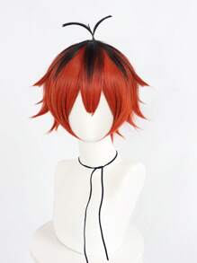 短层尖刺蓬松直发 10 英寸黑绿金发灰橙白色动漫角色扮演假发带刘海适合帅酷男士男孩成人或儿童卡通人物头发万圣节角色扮演派对假发自然外观耐热合成头发带刘海假发适合日常学校服装穿着经典时尚假发适合节日感恩节生日礼物适合圣诞节装饰和 1 个假发帽 - 需要自己造型 - 彩色 - 查看 4