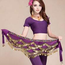 女士波浪形肚皮舞腰带臀巾 女士甜美肚皮舞金币臀巾裙裹身裙喧闹 - 彩色 - 查看 12