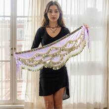 女士波浪形肚皮舞腰带臀巾 女士甜美肚皮舞金币臀巾裙裹身裙喧闹 - 彩色 - 查看 13