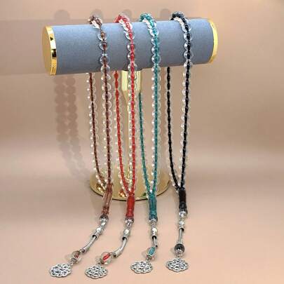 45 件男士时尚复古亚克力珠子项链/10 毫米