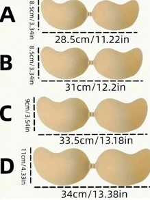 1 件装 粘合式无肩带露背胸罩 胸部增强器 隐形乳沟提升胸罩垫 适合小胸围女性 - 杏色 - 查看 8